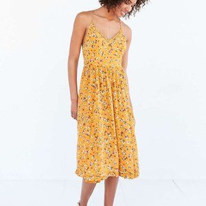 Urban Outfitters Midi Yellow Floral Dress